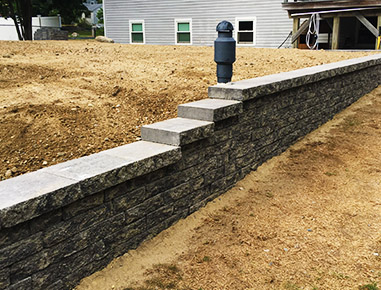 New Retaining Wall in Hanover, MA.